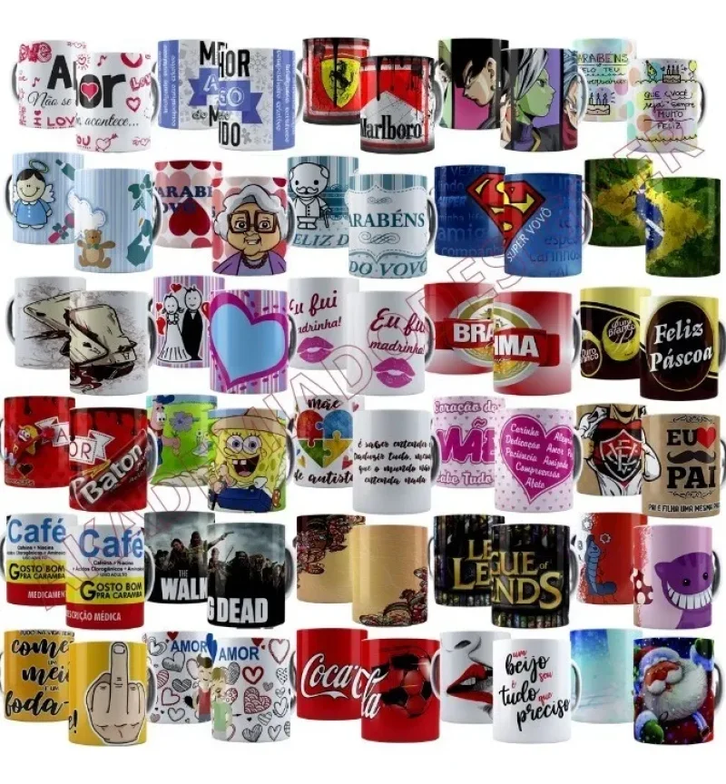 Pack 100 Mil Artes para Canecas