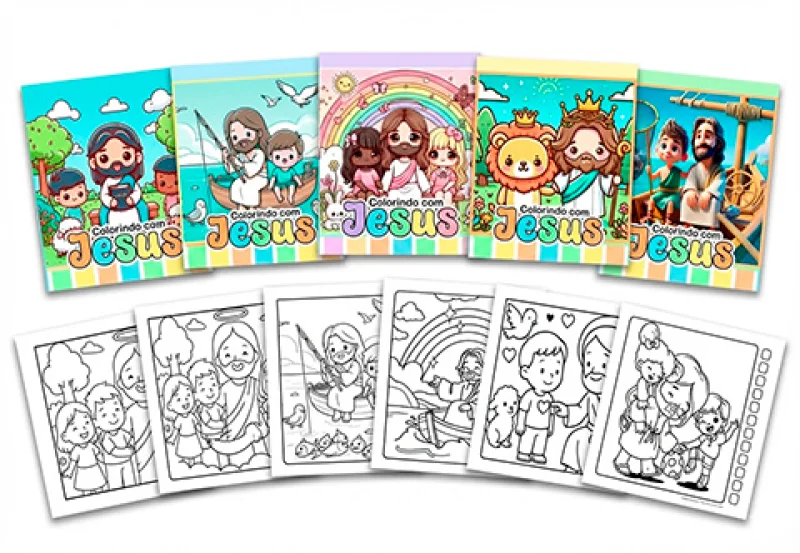 35 Livros de Colorir Cristão - Premium