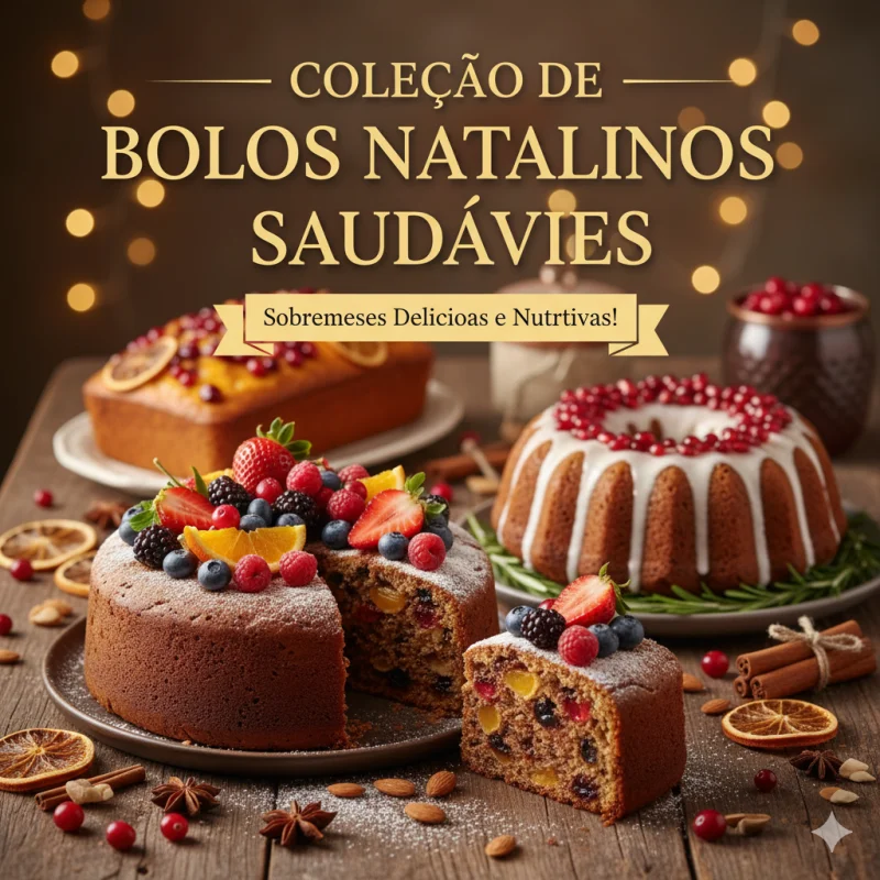 🎂 Coleção de Bolos Natalinos Saudáveis