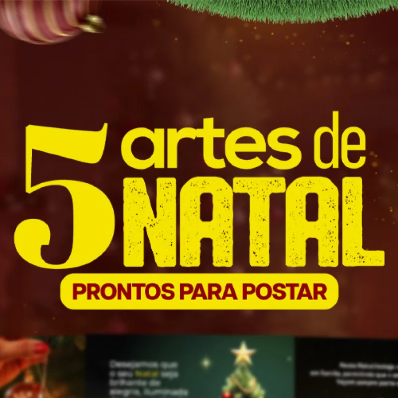 kit com 5 Artes Professional - Feliz Natal + Legenda + Vídeo