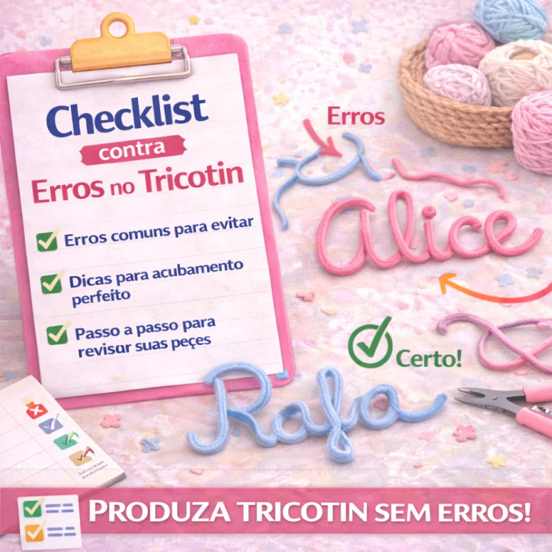 Checklist que evita erros no tricotin